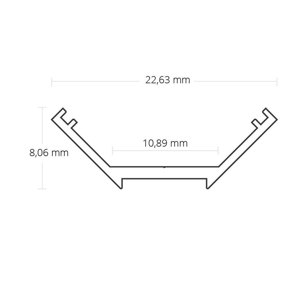 NL10 hoek profiel 200 cm, geanodiseerd LED strips max. 10 mm