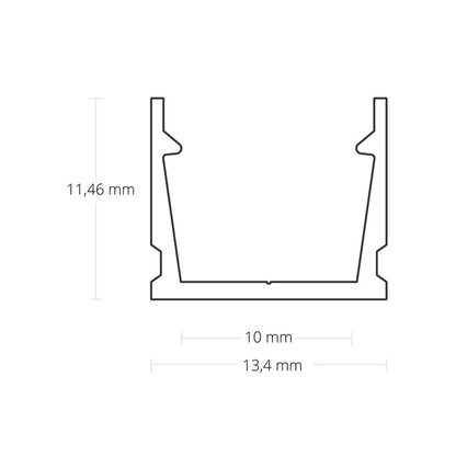 PL4 LED constructie profiel 200cm, wit RAL9010