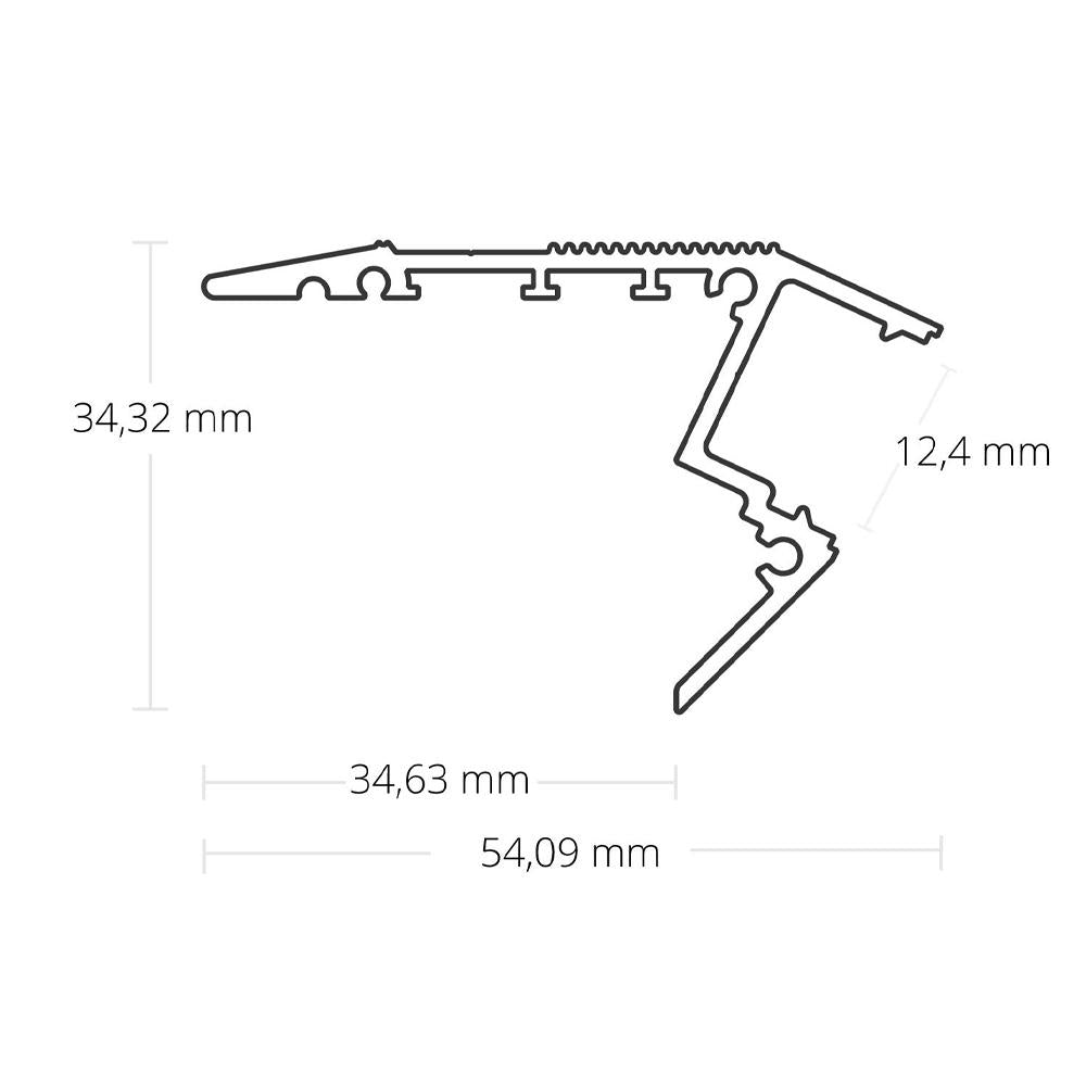 SP1 LED trapprofiel 200cm, LED strips max. 12mm