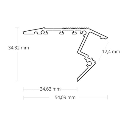 SP1 LED trapprofiel 200cm, LED strips max. 12mm