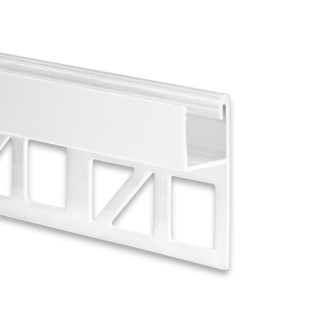 FP4 tegel profiel finish up 200cm, wit RAL 9003, LED strip