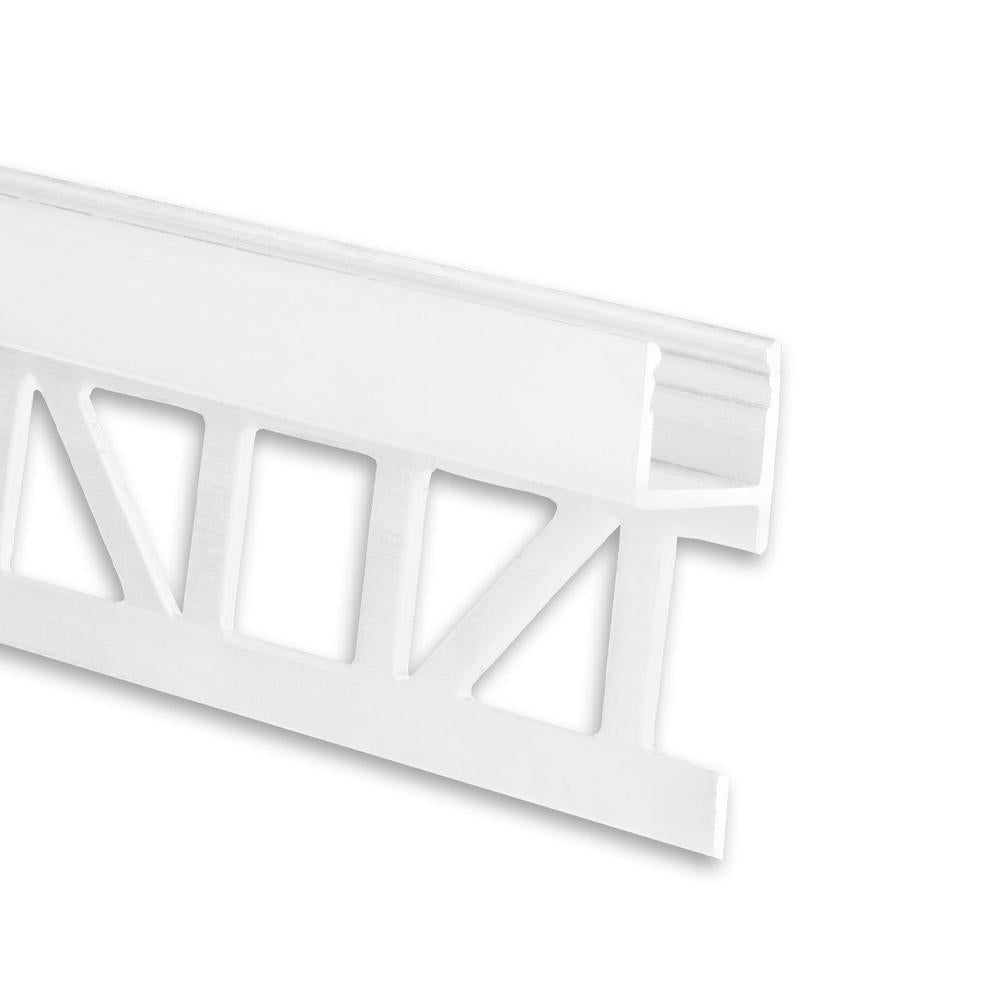 FP3 tegel profiel top end 200 cm, wit RAL 9003, LED strip