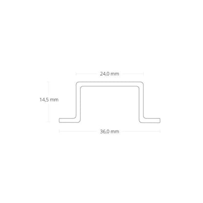 Platform koelstrip voor PN17V2 geanodiseerd aluminium, 1176mm