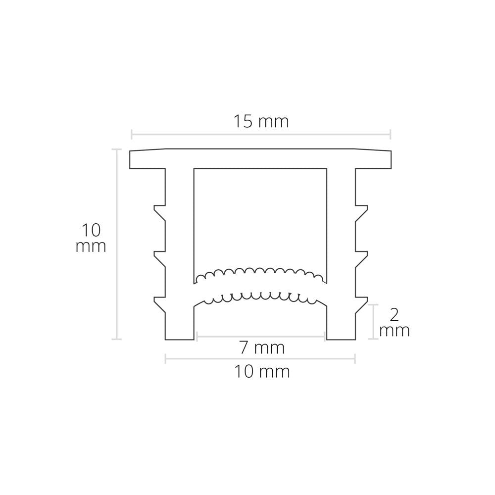 SR1 Inbouw siliconen afdekkap, 10x10mm, Twist+Bend