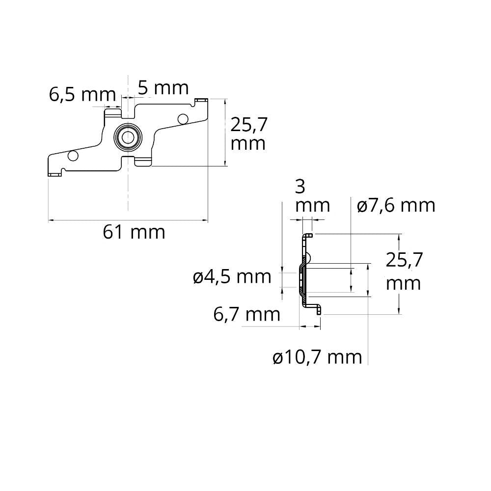 T48/20 | zwart | TS1 | bevestigingsclip TZ25 | 2 st