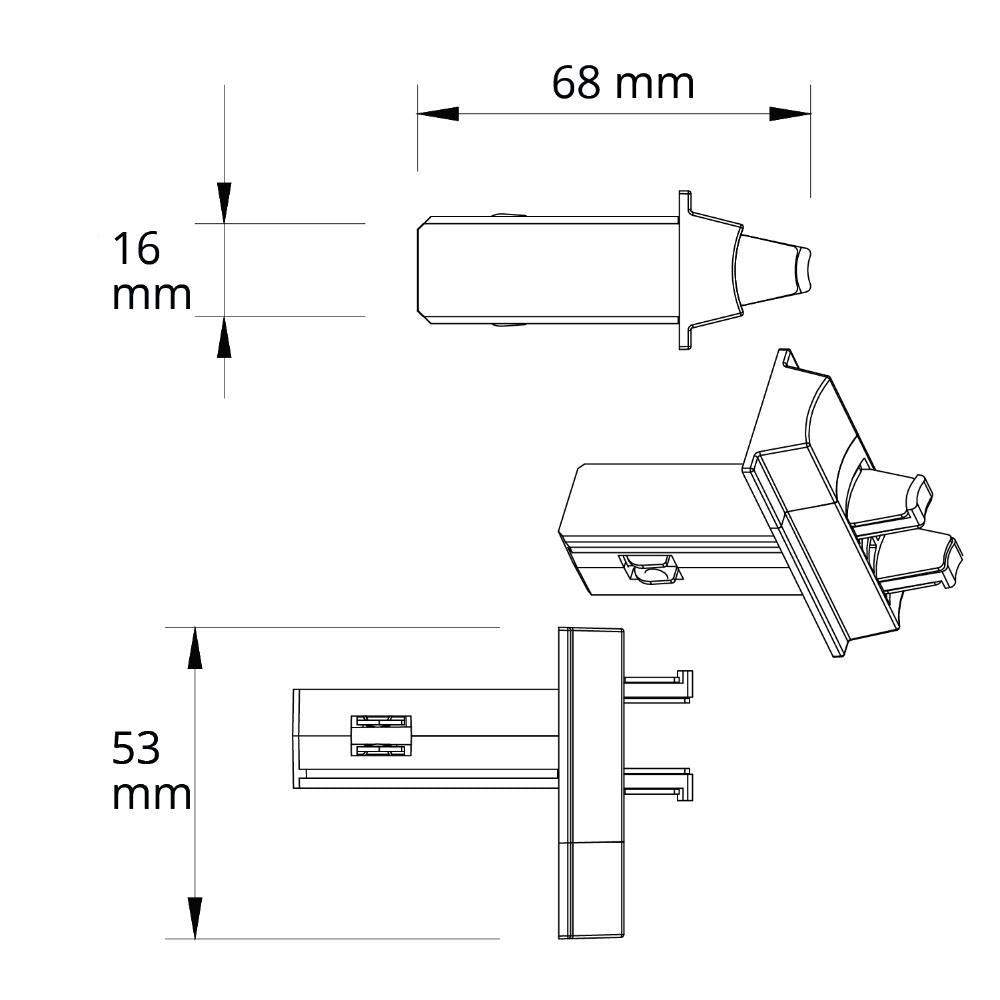 T48/20 | zwart | TS1 | multi X connector TZ31 | 6A