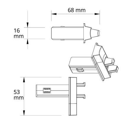 T48/20 | zwart | TS1 | multi X connector TZ31 | 6A