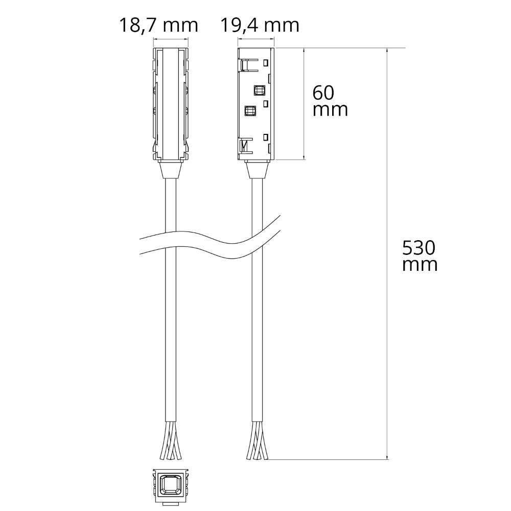 T48/20 | wit | voedingskabel TZ38 | 6A | DALI | 50 cm