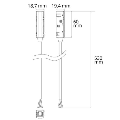 T48/20 | wit | voedingskabel TZ38 | 6A | DALI | 50 cm