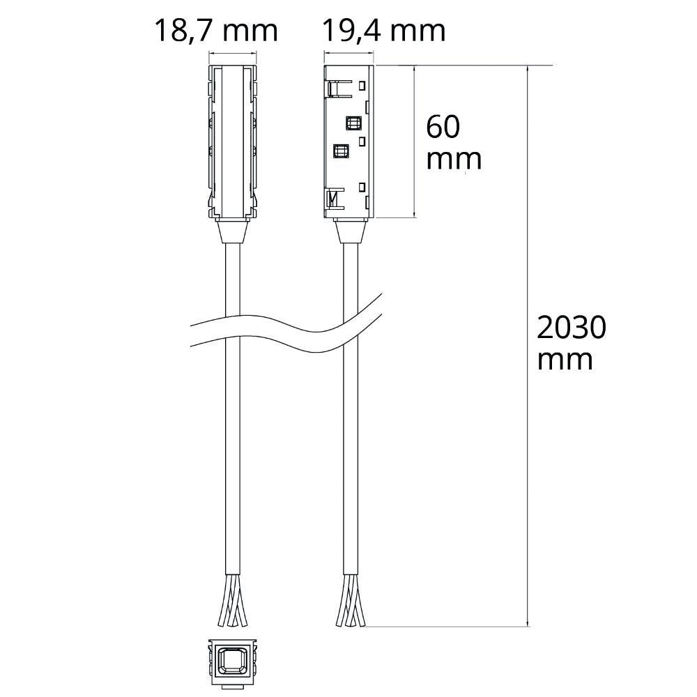 T48/20 | wit | voedingskabel TZ37 | 6A | DALI | 200 cm