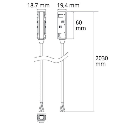 T48/20 | wit | voedingskabel TZ37 | 6A | DALI | 200 cm