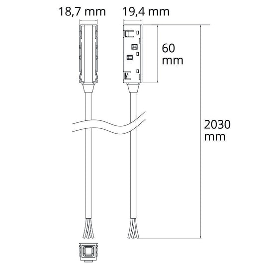 T48/20 | wit | voedingskabel TZ37 | 6A | DALI | 200 cm