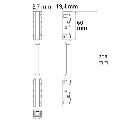 T48/20 | wit | connector 180° TZ20 | 6A | flexibel
