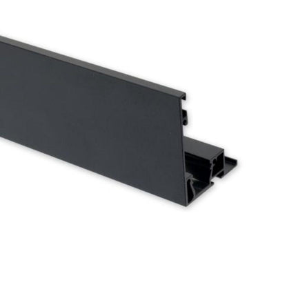 VP4 gordijnprofiel met lijst, zwart RAL9005, 200 cm