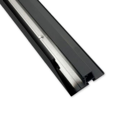 VP4 gordijnprofiel met lijst, zwart RAL9005, 200 cm