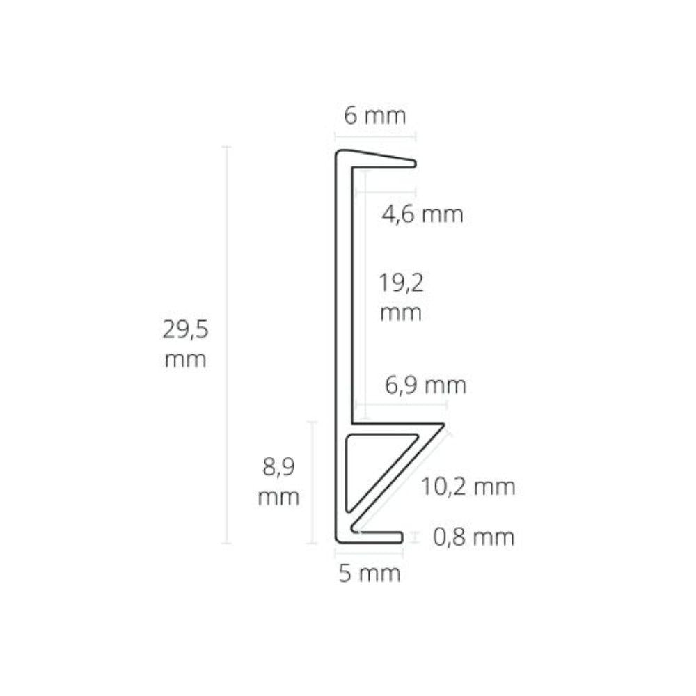MP4 LED-opbouwprofiel 200 cm