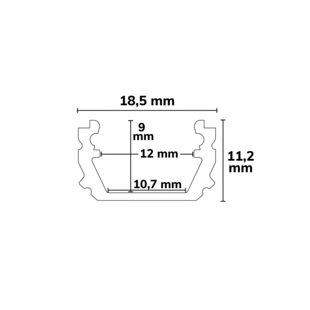 CV2 inleg/ gordijnrails, 200 cm, helder