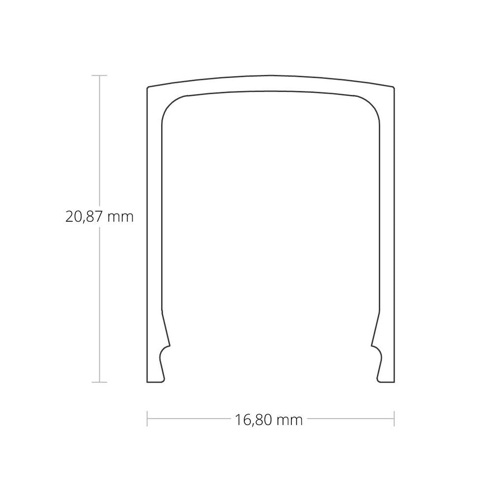 C4 afdekkap opaal/gesatineerd 200cm voor profiel PO15/PL5/PL6