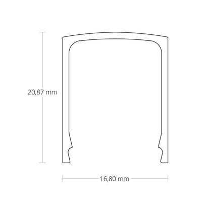 C4 afdekkap opaal/gesatineerd 200cm voor profiel PO15/PL5/PL6