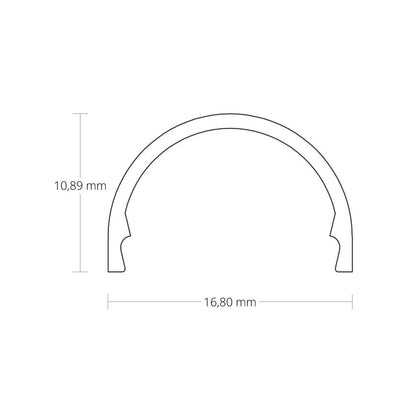 C5 afdekkap opaal/gesatineerd 200cm voor profiel PO15/PL5/PL6