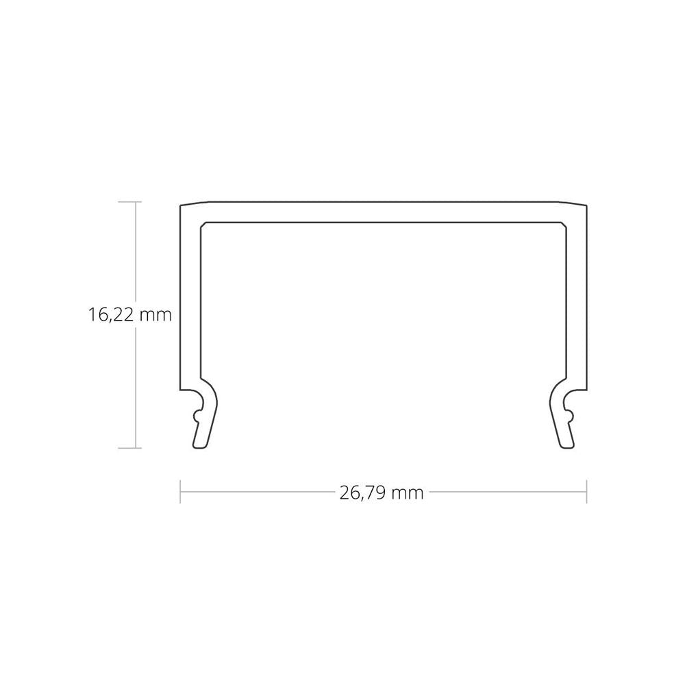 C11 afdekkap opaal/gesatineerd 200cm profiel PN4/PN5/PN6/PN7