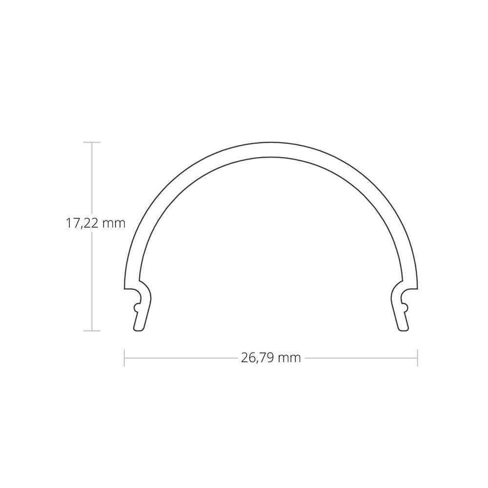 C13 afdekkap opaal/gesatineerd 200cm profiel PN4/PN5/PN6/PN7