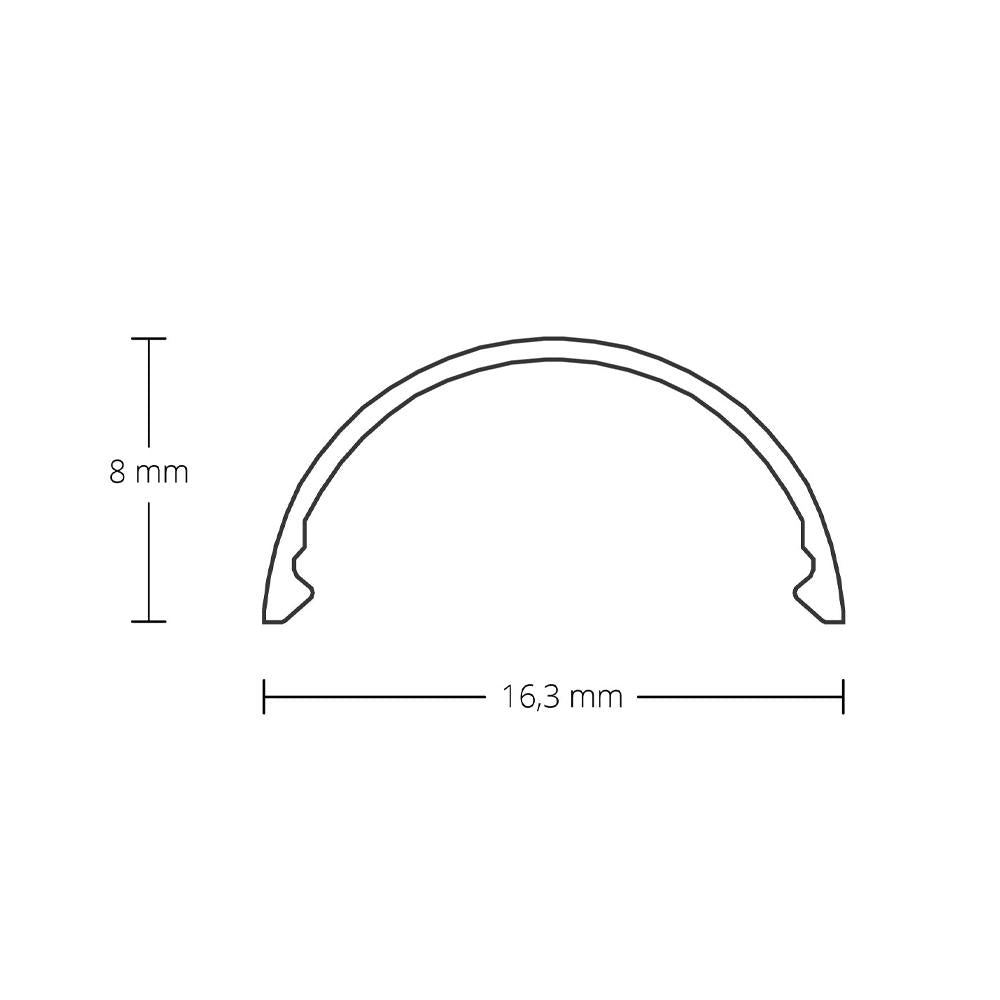 PO14 afdekkap profiel 200cm, LED strips max. 14mm
