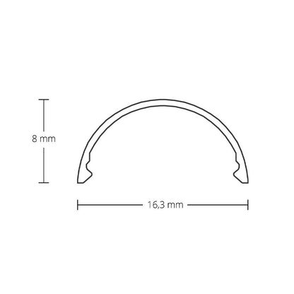 PO14 afdekkap profiel 200cm, LED strips max. 14mm