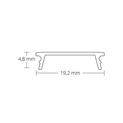 C42 afdekkap zwart/mat 200cm voor profiel PN8, plat
