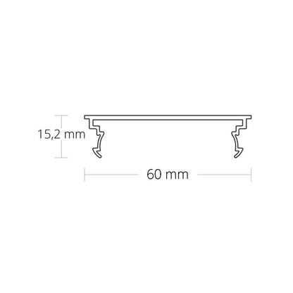 C38 afdekkap frosted 75%, 200cm voor profiel LL2