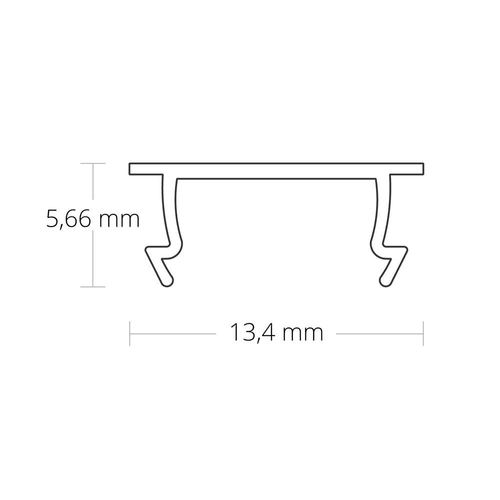 C43 afdekkap opaal/gesatineerd 200cm voor profiel PL4