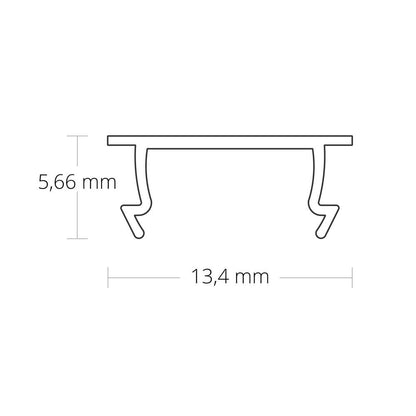C43 afdekkap opaal/gesatineerd 200cm voor profiel PL4
