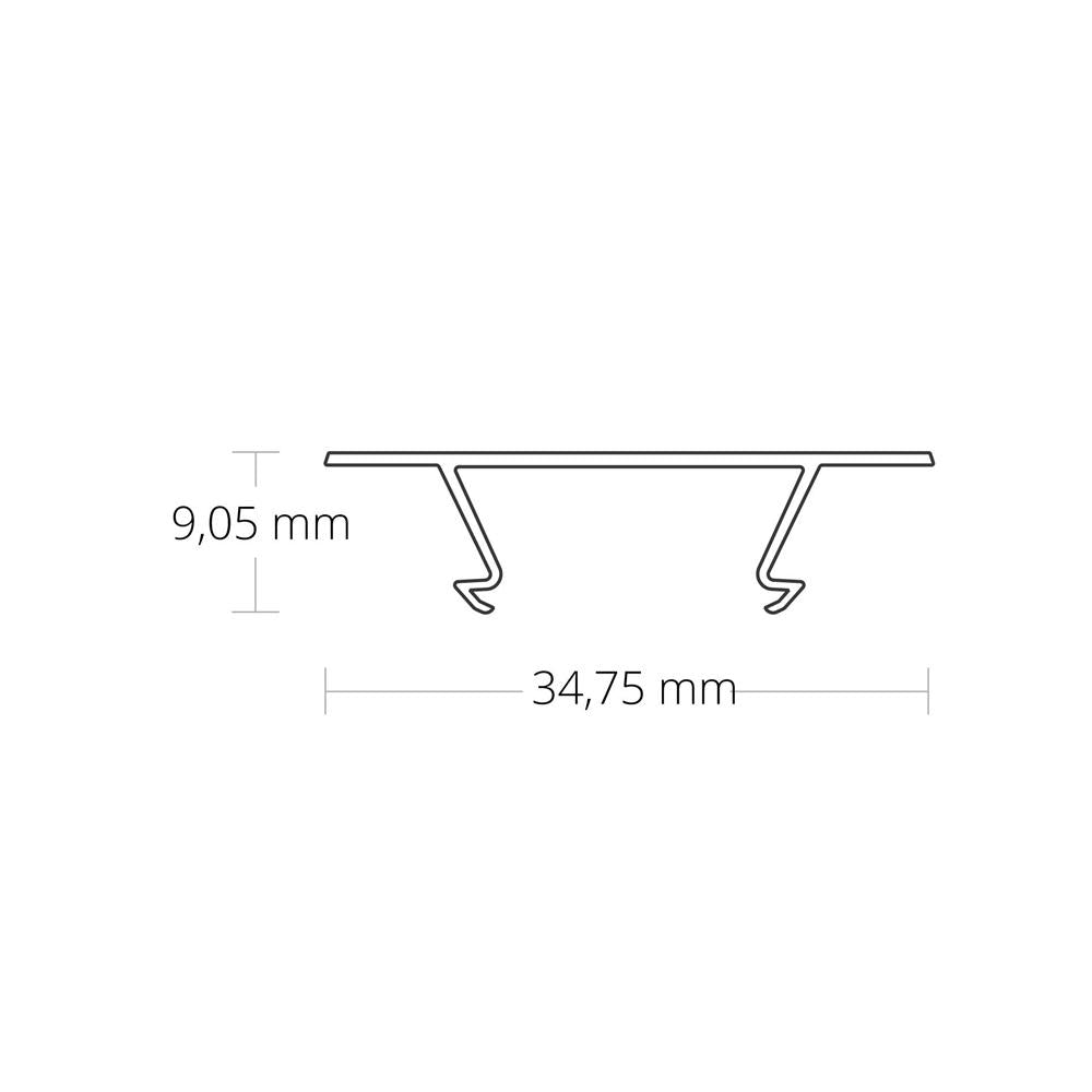 C46 afdekkap wit/mat 200 cm voor profiel PO5
