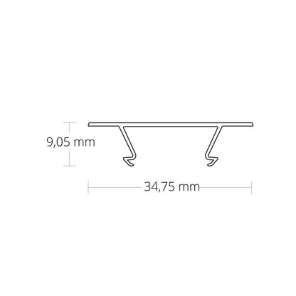 C46 afdekkap wit/mat 200 cm voor profiel PO5