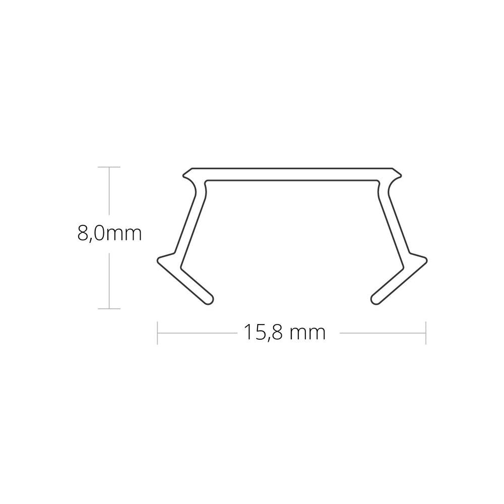 C55 afdekkap transparant 200 cm voor profiel PO23n
