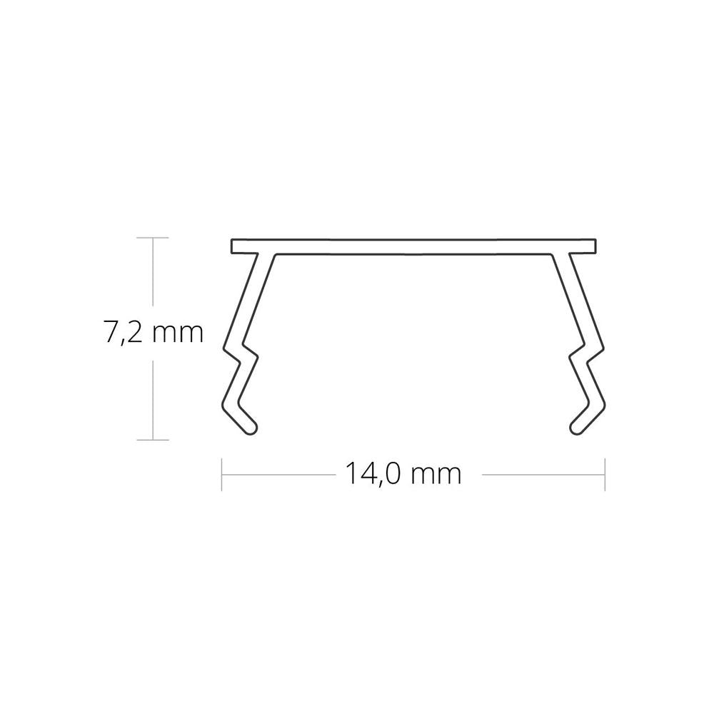 C56 afdekkap opaal/gesatineerd 200cm voor profiel PI3n
