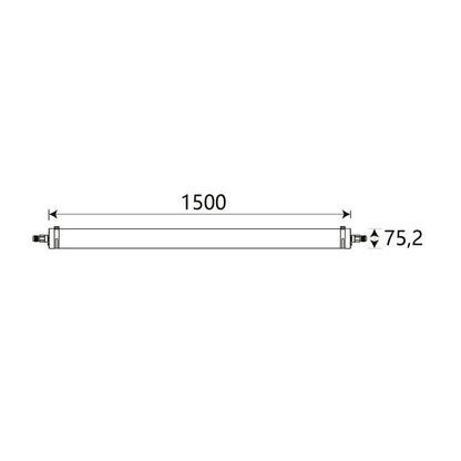 Tri-proof lichtbalk | 1500* Ø75,2mm | IP66 | 45W | 5000K