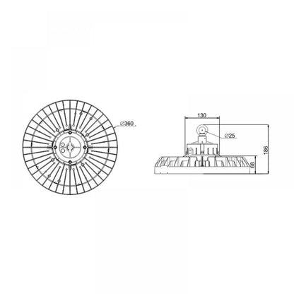UFO high bay | 150 watt | 190 Lm/W