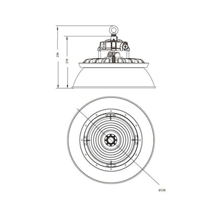Reflector voor UFO high bay 150Lm/W | zwart
