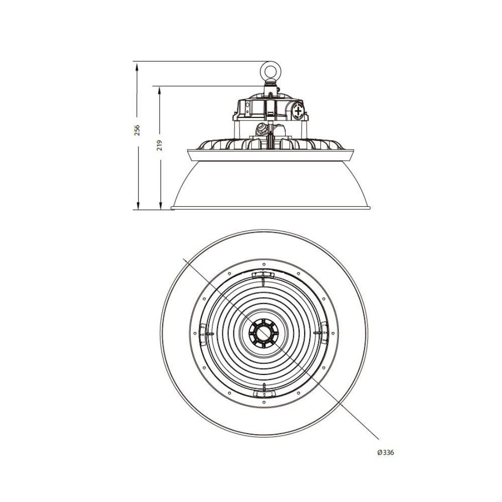 UFO high bay | 100/120/150W | 150 Lm/W | 3-CCT | 75/95/105°