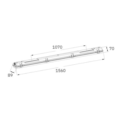 Tri-proof lichtbalk | 1560mm | 60W | 3-CCT | sensor dim