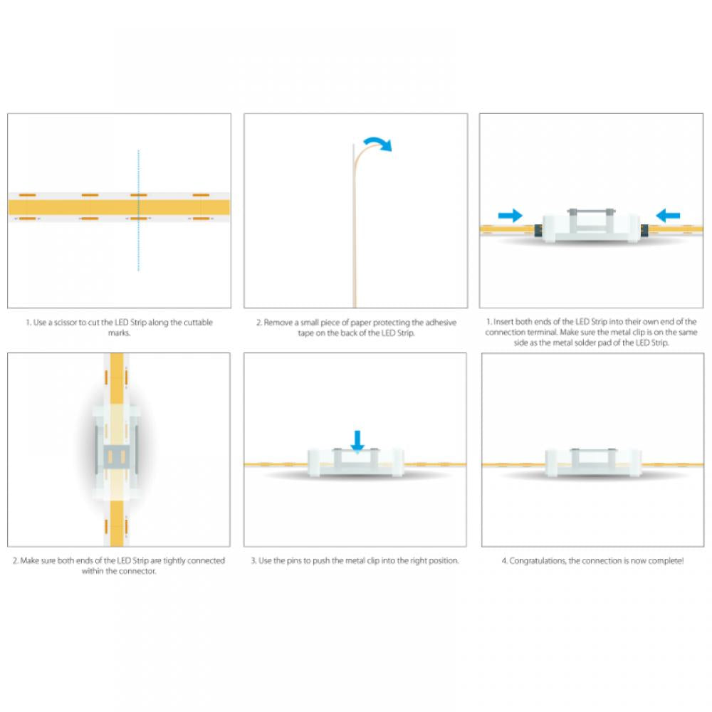 LED strip | COB RGB | connector | 10mm PCB | IP20