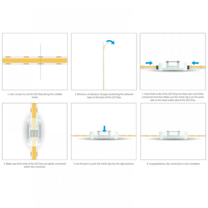 LED strip | COB SC | hoek conn. | 8mm PCB | IP20