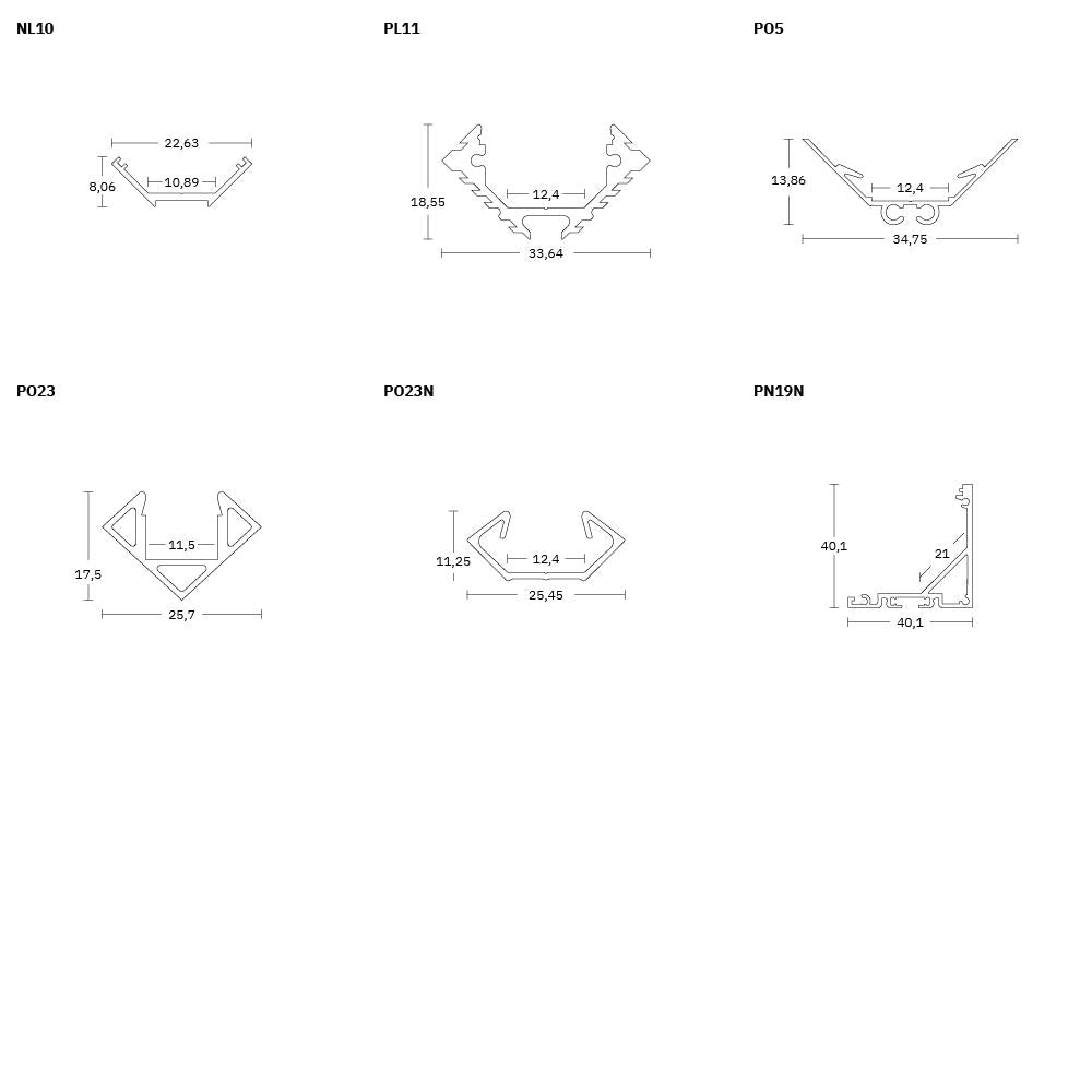 PL11 LED profiel 200cm, LED strips max. 12 mm