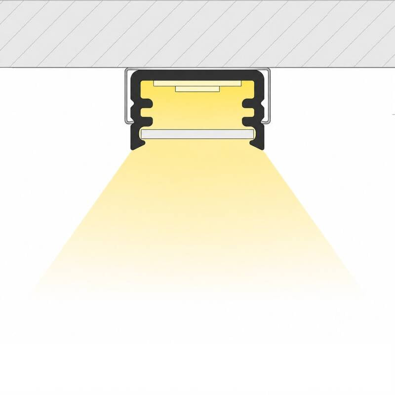 Lumexa Opbouw Profiel Aluminium 1m met Doorschijnende cover voor LED-strip tot 10 mm