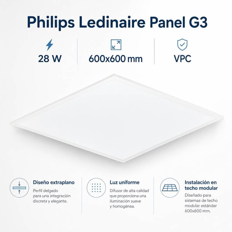 Lumexa Paneel LED 60 x 60 cm, 28 W, 3400 lm, UGR22, Philips Ledinaire G3 RC065B