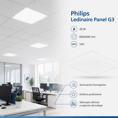 Lumexa Paneel LED 60 x 60 cm, 28 W, 3400 lm, UGR22, Philips Ledinaire G3 RC065B