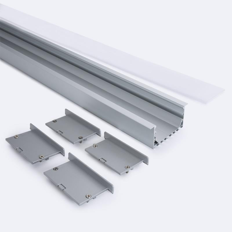 Lumexa Inbouw Profiel Aluminium 2m met doorlopende cover voor LED-strip tot 45mm
