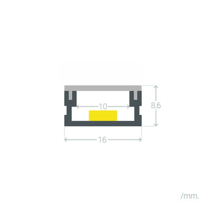 Lumexa Aluminium profiel Opbouw 2 m voor LED-strip tot 10 mm