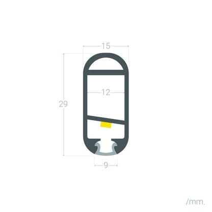 Lumexa Aluminium Profiel voor Kledingrek in Kast voor LED-strip tot 12 mm